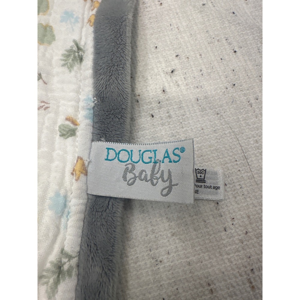 Douglas Baby Gray Dinosaur Lovey Security Blanket Muslin large Botanical Print - Picture 6 of 7